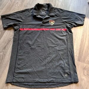 47 Men's NHL Florida Panthers Gray Polo Shirt with Red Stripe